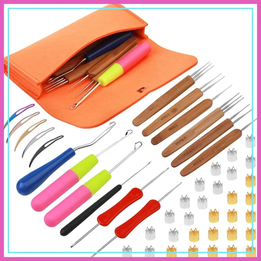 48 Pcs Loc Crochet Needle Set, 6 Dreadlock Hooks for Hair, Different Size Bent Latch Hooks with Case
48 Pcs Loc Crochet Needle Set, 6 Dreadlock Hooks for Hair, Different Size Bent Latch Hooks with Case