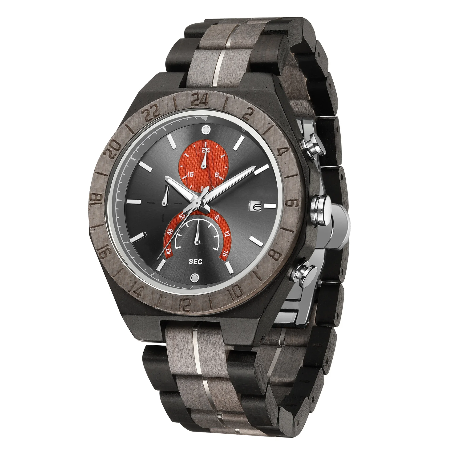 New Fashion Men's Wooden Watch Multi-Function Quartz Three-Eye Six-Hand Stylish Wood Watches
New Fashion Men's Wooden Watch Multi-Function Quartz Three-Eye Six-Hand Stylish Wood Watches