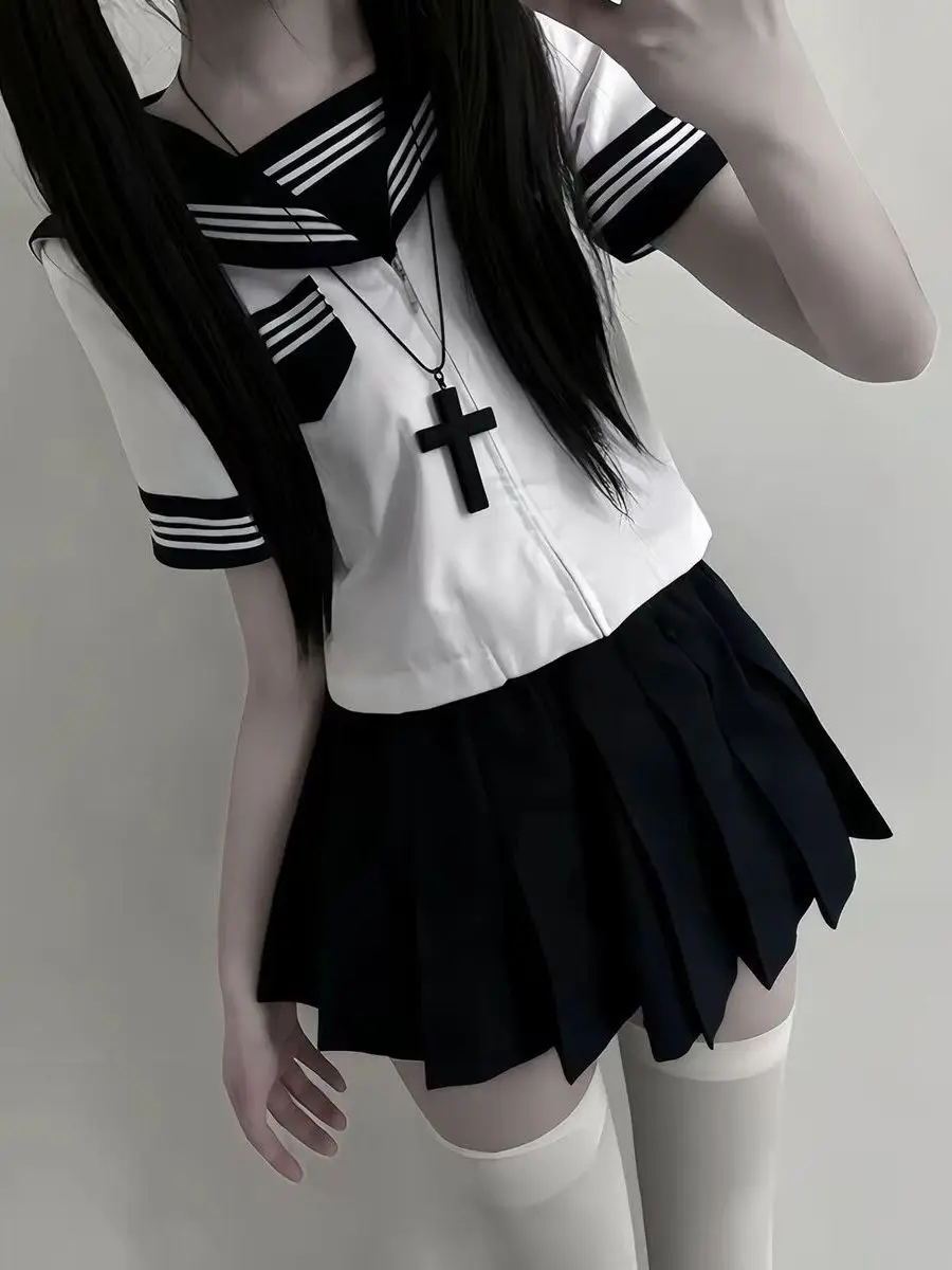 Authentic Spring Summer Uniform Skirt Set Basic Improved Navy Academy Style School Uniforms Sailor Suit Class Uniforms
Authentic Spring Summer Uniform Skirt Set Basic Improved Navy Academy Style School Uniforms Sailor Suit Class Uniforms