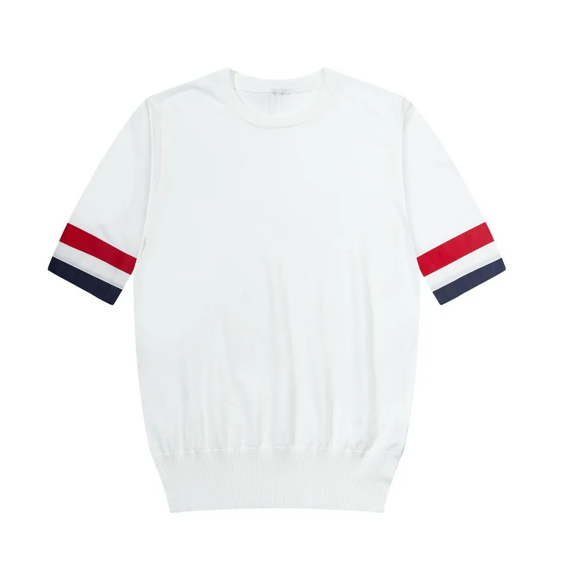 Новая летняя женская футболка с коротким рукавом, красно-бело-синяя, с широким плетеным поясом, модная, повседневная, универсальная, удобная
Новая летняя женская футболка с коротким рукавом, красно-бело-синяя, с широким плетеным поясом, модная, повседневная, универсальная, удобная