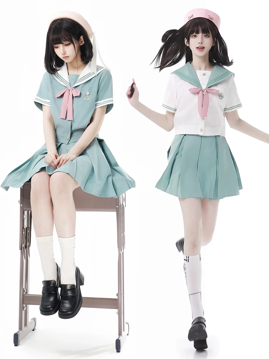 Saint Katherine Star Stone Literature Summer orm ort Sve Sailor Suit Mint Wave Sle Box Pleat TR Fabric Student Cos...
Saint Katherine Star Stone Literature Summer orm ort Sve Sailor Suit Mint Wave Sle Box Pleat TR Fabric Student Cos...
