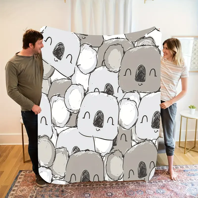Cute cartoon koala flannel blanket suitable for bedding, office, home, camping, cozy warmth, sofa, Halloween and Christmas
Cute cartoon koala flannel blanket suitable for bedding, office, home, camping, cozy warmth, sofa, Halloween and Christmas