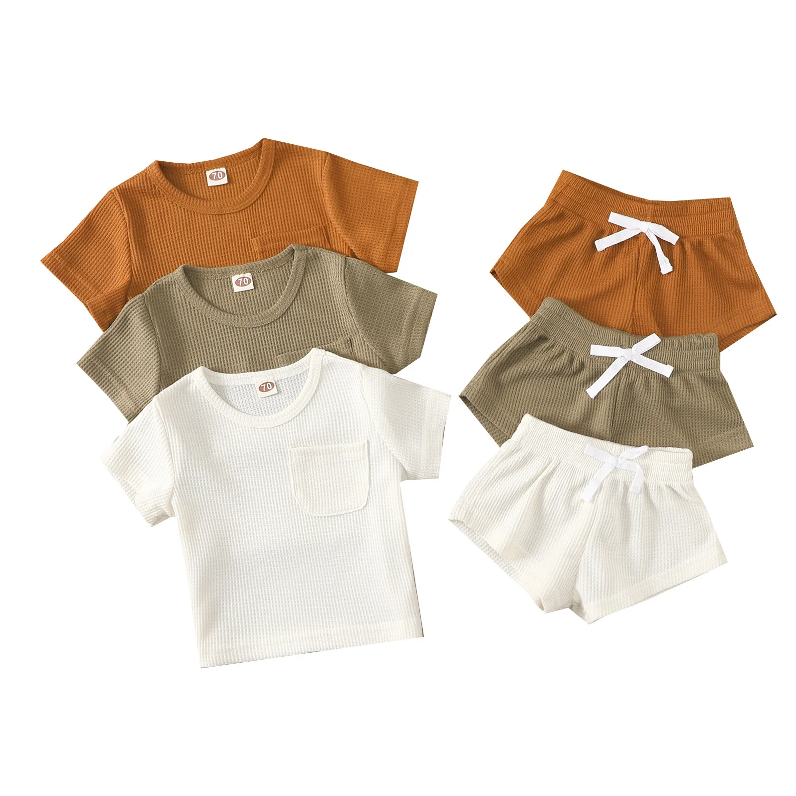 2pcs Toddler Boy Girls Clothes Set Cotton Waffler Short Sleeveles Top Pullovers Shorts pant Summer Kids Outfits Dropshipping
2pcs Toddler Boy Girls Clothes Set Cotton Waffler Short Sleeveles Top Pullovers Shorts pant Summer Kids Outfits Dropshipping