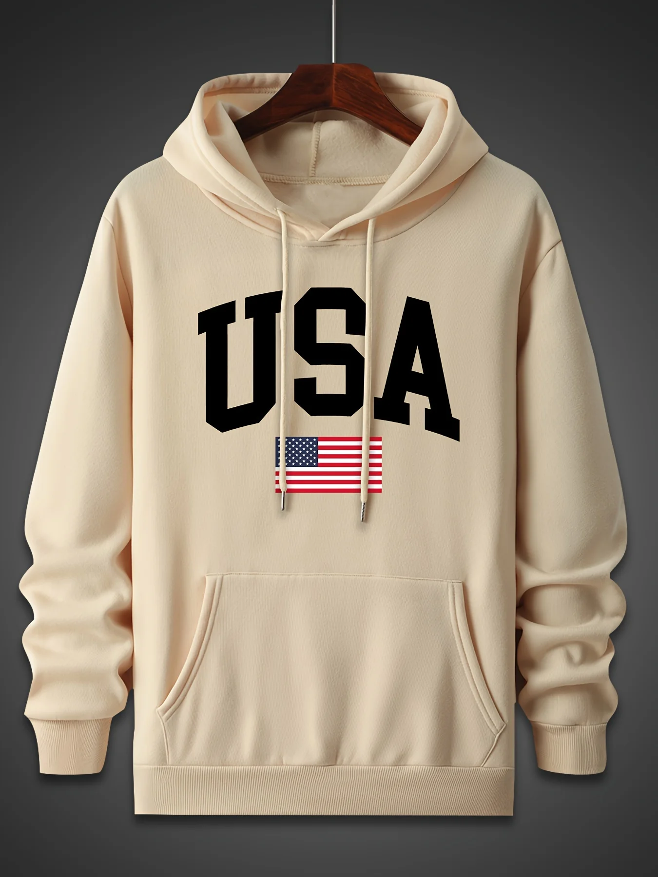 Men's autumn and winter fashionable casual loose oversized USA flag print fleece pullover hooded long sleeved sweatshirt
Men's autumn and winter fashionable casual loose oversized USA flag print fleece pullover hooded long sleeved sweatshirt
