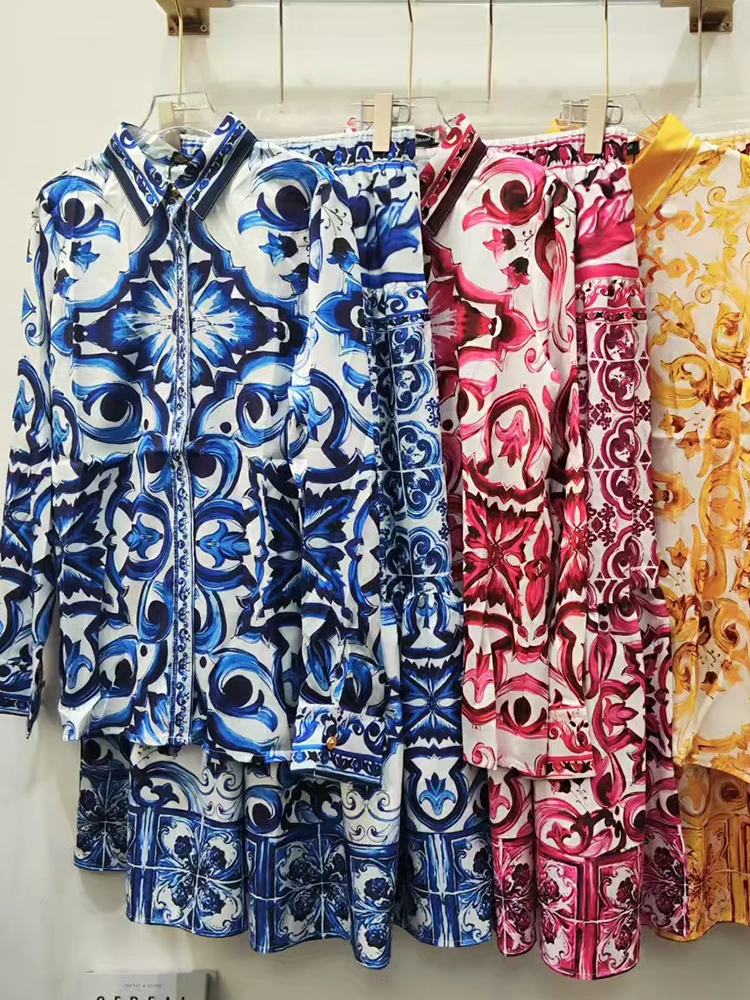 2025 Autumn Women's Retro Geometric Printed Collar Straight Shirt Two Piece Set+High Waist Drawn Loose Half Skirt Fashion Set
2025 Autumn Women's Retro Geometric Printed Collar Straight Shirt Two Piece Set+High Waist Drawn Loose Half Skirt Fashion Set