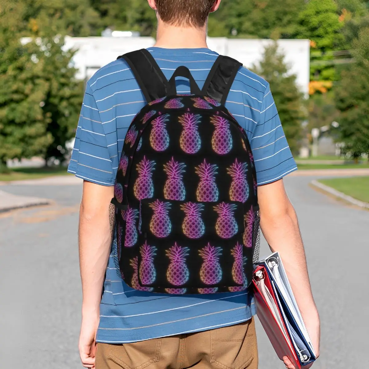 Neon Gradient Colorful Pineapple Backpack Student BookBag Children School Bag Laptop Shoulder Bags for Boys Girls
Neon Gradient Colorful Pineapple Backpack Student BookBag Children School Bag Laptop Shoulder Bags for Boys Girls