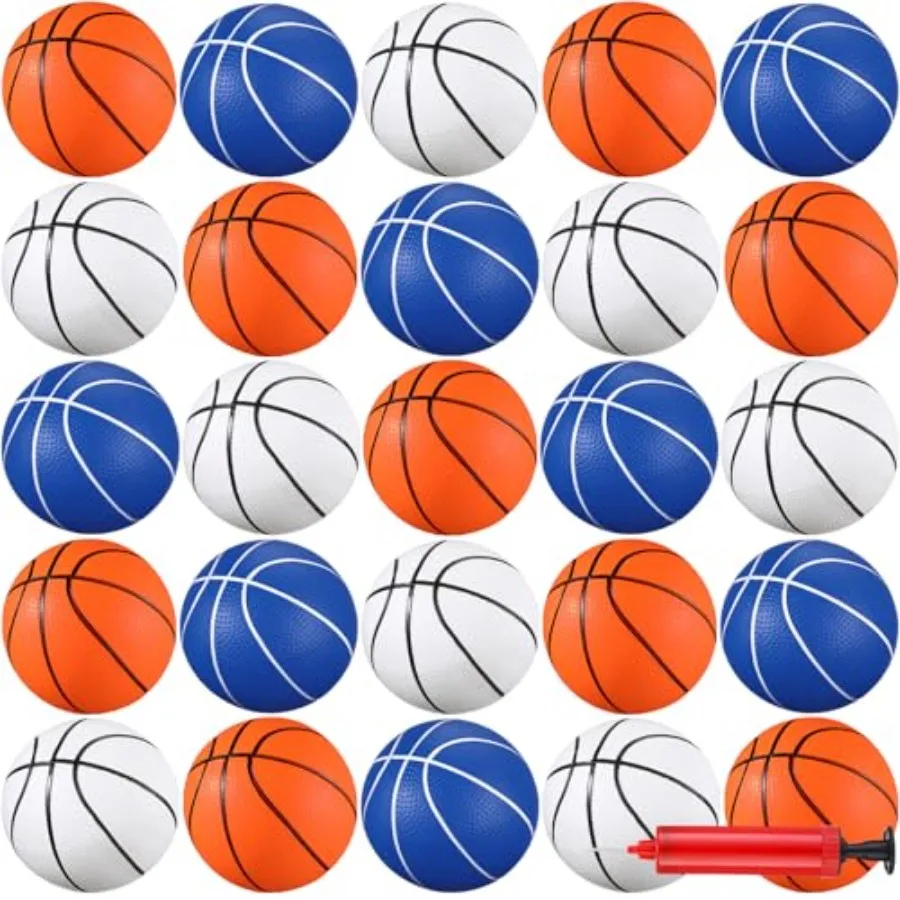 30 Pcs 6 Inch Mini Basketballs with Pump Mini Hoop Outdoor Basketball Set for Toddlers Replacement for Beach Pool Sports Beginn
30 Pcs 6 Inch Mini Basketballs with Pump Mini Hoop Outdoor Basketball Set for Toddlers Replacement for Beach Pool Sports Beginn