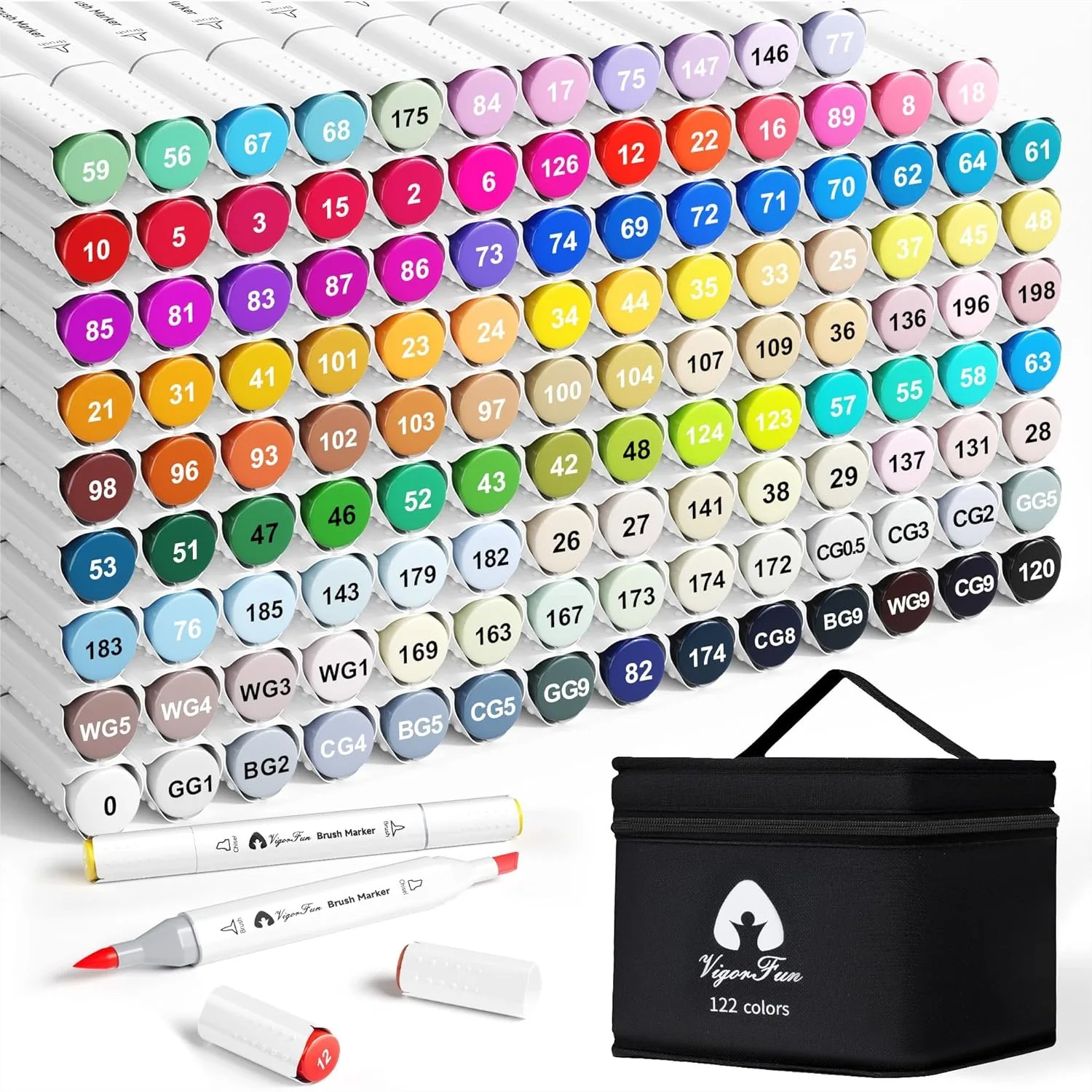 Alcohol Markers Brush Tip, 122 Colors Dual Tip Artist Pens for Adults Coloring Drawing Sketching Illustration Art Supplies
Alcohol Markers Brush Tip, 122 Colors Dual Tip Artist Pens for Adults Coloring Drawing Sketching Illustration Art Supplies