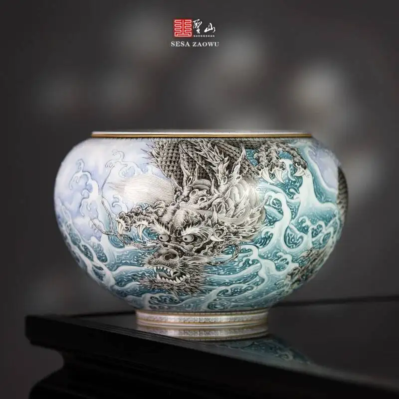 Holy Mountain Jingdezhen Classy Pastel Emerald Edge Tide Sea Dragon Pattern Wash Slag Bucket Ceremony Accessories Ceramic Set
Holy Mountain Jingdezhen Classy Pastel Emerald Edge Tide Sea Dragon Pattern Wash Slag Bucket Ceremony Accessories Ceramic Set