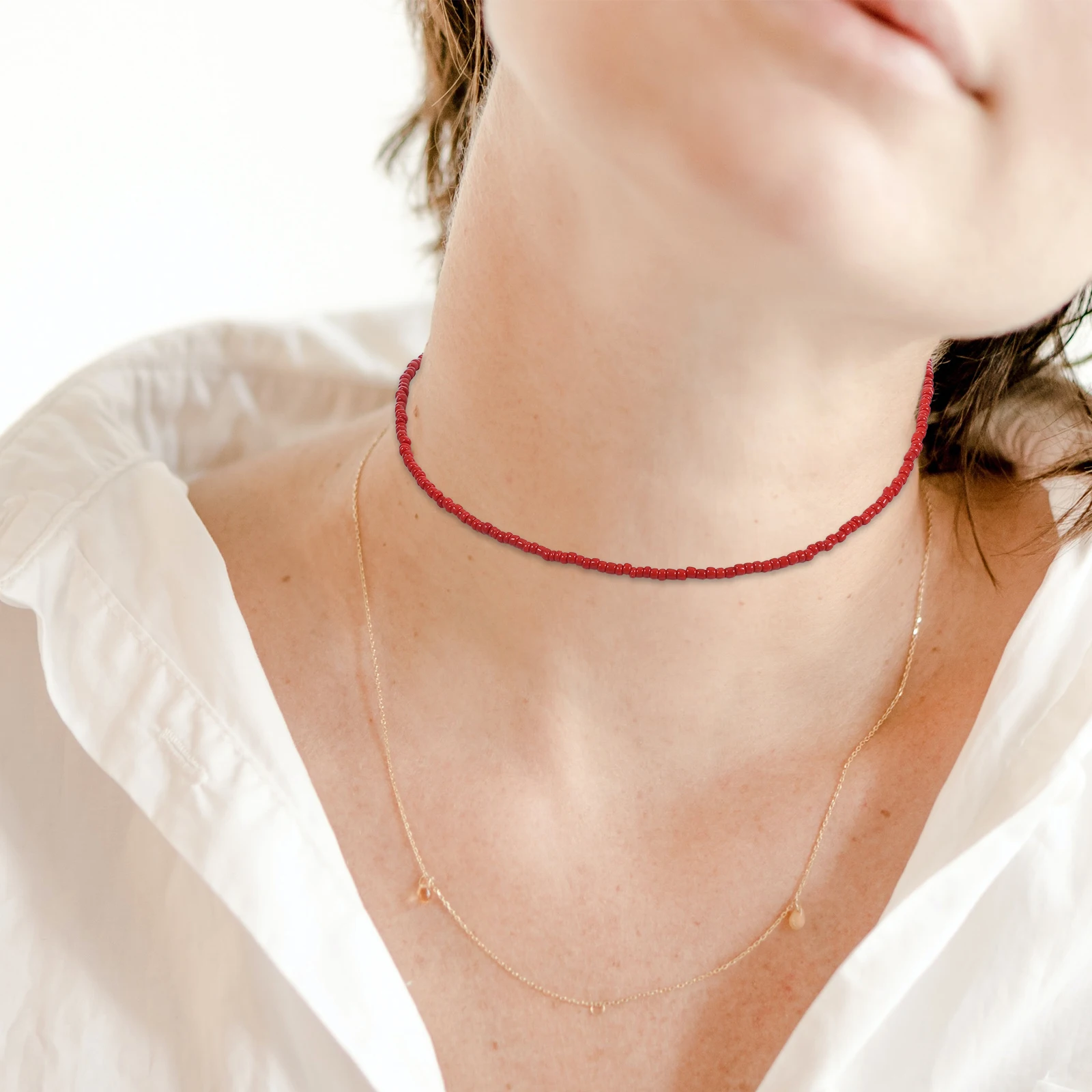 Colorful Bead Women Clavicle Chain Woman Creative Necklace Dainty Beads Jewelry Accessories Fashion Trend Necklace 
Colorful Bead Women Clavicle Chain Woman Creative Necklace Dainty Beads Jewelry Accessories Fashion Trend Necklace
