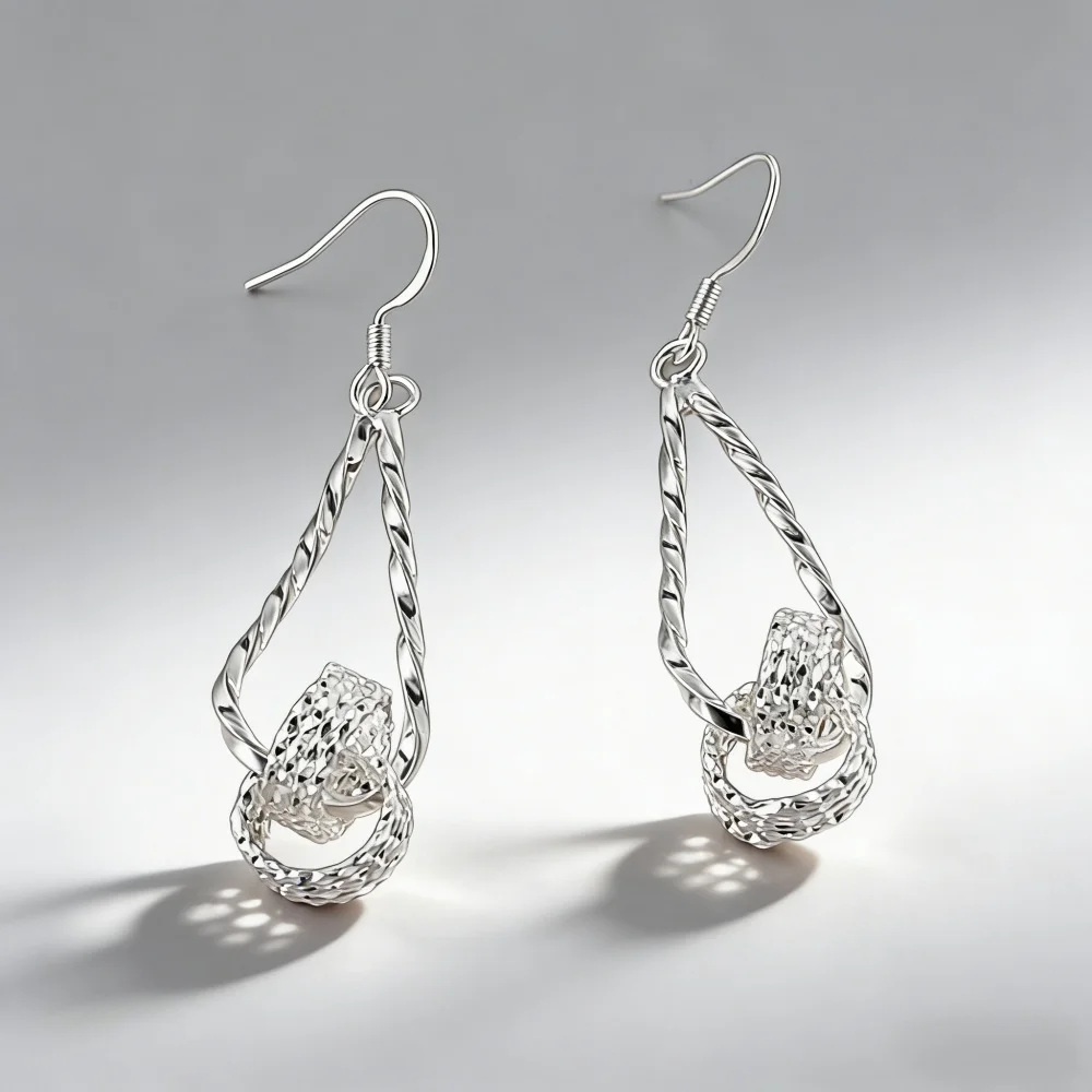 925 Sterling Silver Stylish Delicate Water Drop Twist Hanging Tennis Earrings Birthday Party Anniversary Gift
925 Sterling Silver Stylish Delicate Water Drop Twist Hanging Tennis Earrings Birthday Party Anniversary Gift