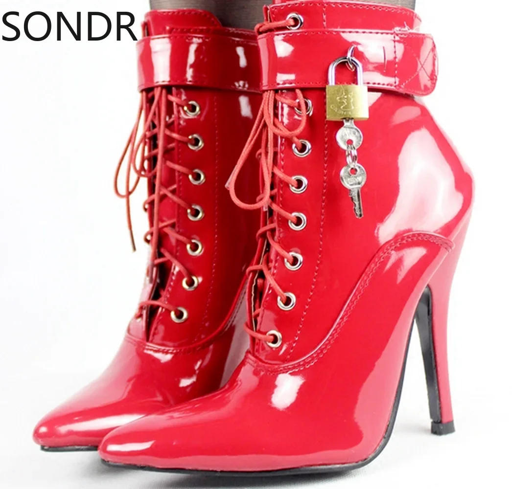 Women Sexy High Heel Boots Lace Up Nightclub Pointed Toe Shoes Lock SM Plus Size Black Pink Custom Made Colors
Women Sexy High Heel Boots Lace Up Nightclub Pointed Toe Shoes Lock SM Plus Size Black Pink Custom Made Colors