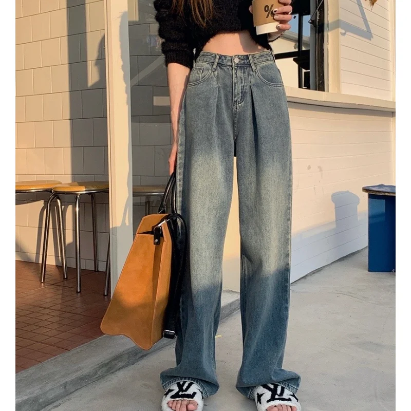 Vintage Blue High Waist Women Jeans Stars American Fashion Streetwear Wide Leg Jean Female Trouser Straight Baggy Denim Pants
Vintage Blue High Waist Women Jeans Stars American Fashion Streetwear Wide Leg Jean Female Trouser Straight Baggy Denim Pants