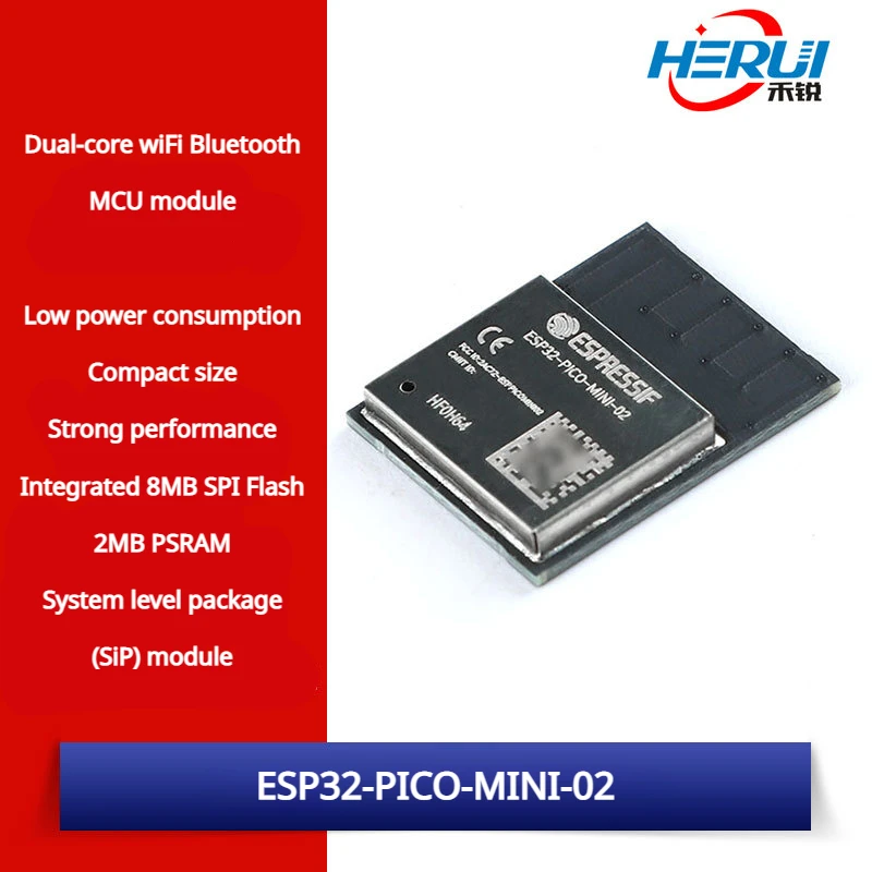 ESP32-PICO-MINI-02(8MB) dual-core WiFi& Bluetooth MCU module Internet of Things wireless module
ESP32-PICO-MINI-02(8MB) dual-core WiFi& Bluetooth MCU module Internet of Things wireless module