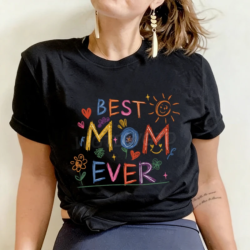 Mother's Day Women T-shirts "Best Mom Ever" Hand-drawn Style Print T Shirt Crew Neck short sleeve Casual Daily Tops for Mama Mom
Mother's Day Women T-shirts "Best Mom Ever" Hand-drawn Style Print T Shirt Crew Neck short sleeve Casual Daily Tops for Mama Mom