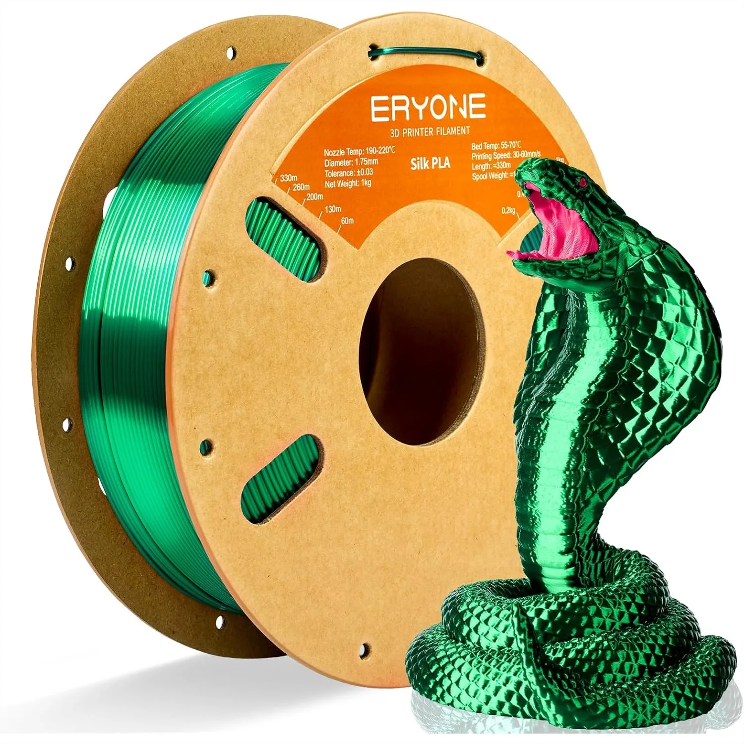 Silk PLA Filament for 3D Printer, 1.75mm +/- 0.03mm, 1kg (2.1LBS)/Spool, Silk Green
Silk PLA Filament for 3D Printer, 1.75mm +/- 0.03mm, 1kg (2.1LBS)/Spool, Silk Green