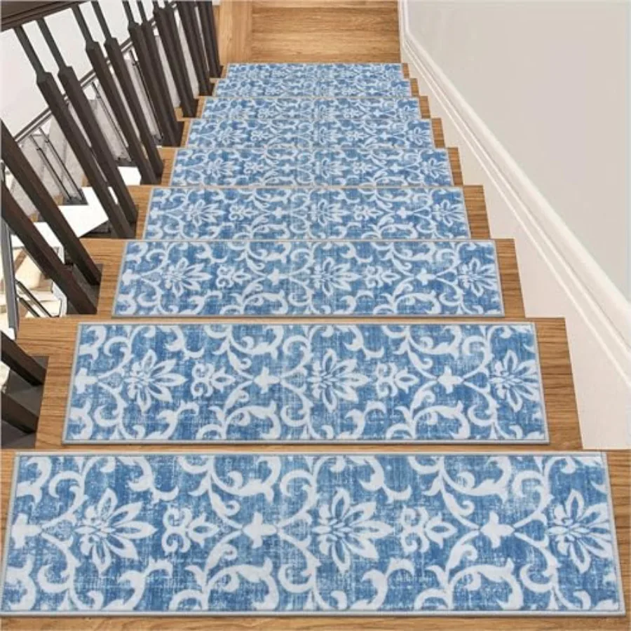 Carpet Stair Treads Non Slip Backing, 15 Pack 8" X 30" Stair Treads for Wooden Steps Indoor, Soft Washable Stairway Stair Runne
Carpet Stair Treads Non Slip Backing, 15 Pack 8" X 30" Stair Treads for Wooden Steps Indoor, Soft Washable Stairway Stair Runne
