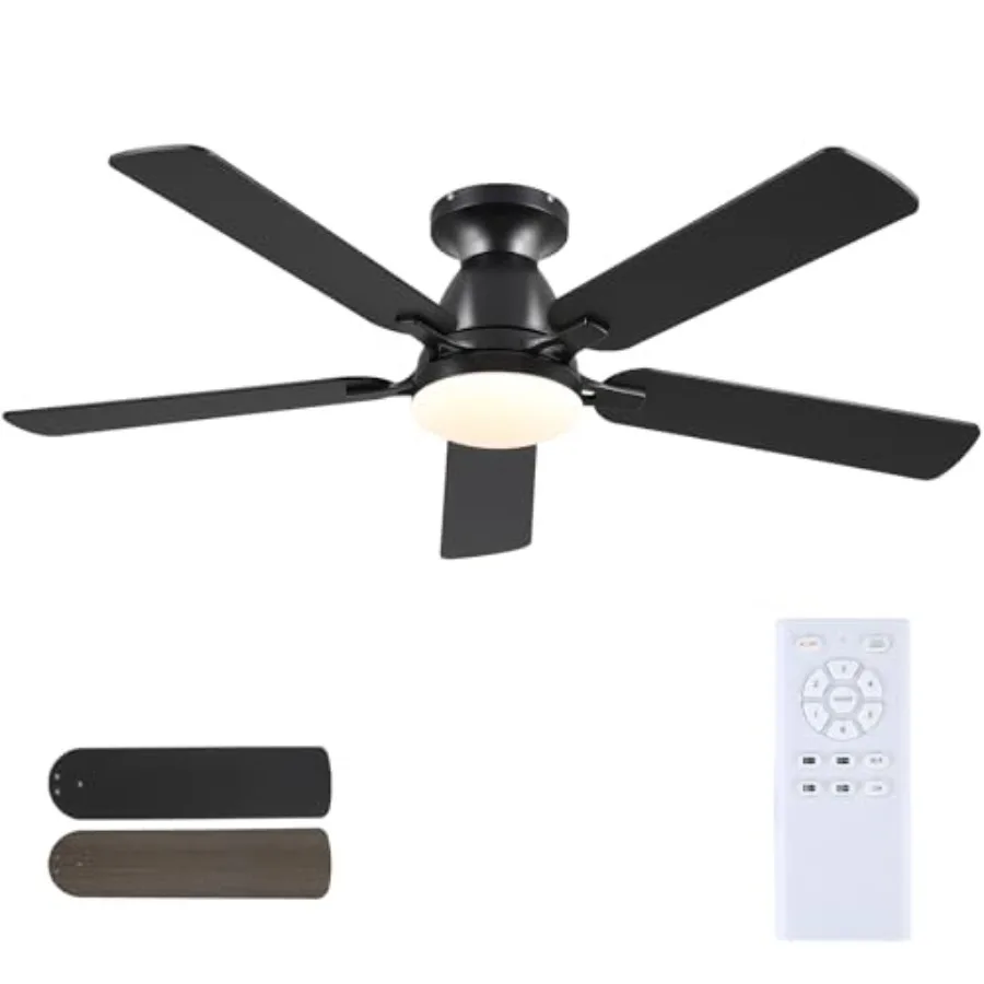 Ceiling Fans with Lights and Remote, 52 Inch Black Ceiling Fan with Light, Flush Mount, Low Noise, Reversible, Dimmable, Low Pr
Ceiling Fans with Lights and Remote, 52 Inch Black Ceiling Fan with Light, Flush Mount, Low Noise, Reversible, Dimmable, Low Pr
