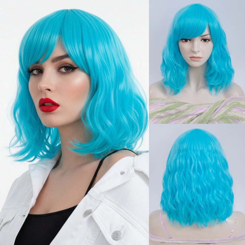 Soft Blue Short Wavy Bob Synthetic Wig With Side Bang Heat Resistant for Women Daily Shopping Party
Soft Blue Short Wavy Bob Synthetic Wig With Side Bang Heat Resistant for Women Daily Shopping Party