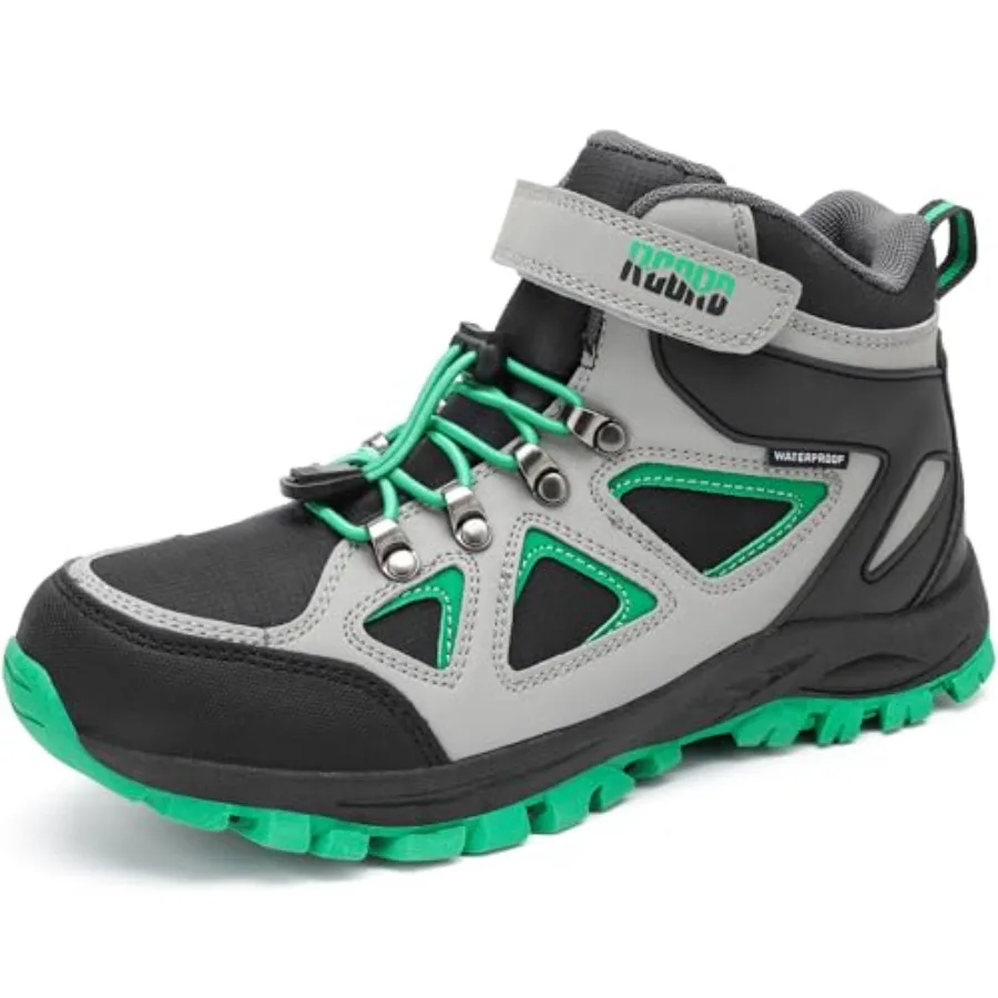 R CORD Hiking Boots Waterproof Girls Hiking Boots Durable TPR Traction Outsole Anti-Skid Athletic Boys Hiking Boots Hook and Lo
R CORD Hiking Boots Waterproof Girls Hiking Boots Durable TPR Traction Outsole Anti-Skid Athletic Boys Hiking Boots Hook and Lo