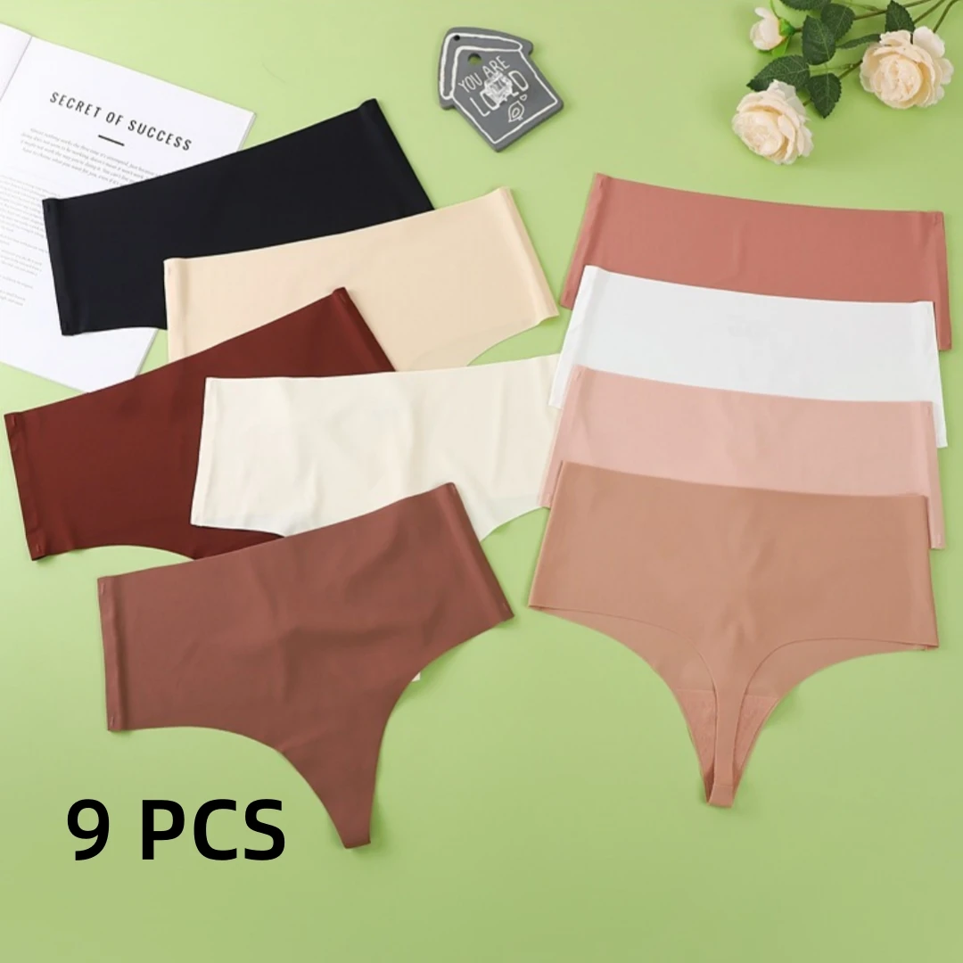 9 PCS Panties One-Piece High Waist Thong Women's Underwear Girls Ice Silk Seamless Half Hip Breathable Cotton Crotch
9 PCS Panties One-Piece High Waist Thong Women's Underwear Girls Ice Silk Seamless Half Hip Breathable Cotton Crotch