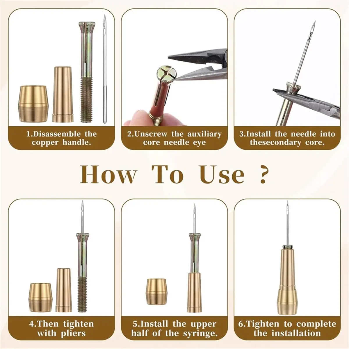 (LBER) 14PCS Leather Sewing Awl Needle Kit with Copper Handle Leather Sewing Awl Needle with 13 Needles for Craft Needles Kit
(LBER) 14PCS Leather Sewing Awl Needle Kit with Copper Handle Leather Sewing Awl Needle with 13 Needles for Craft Needles Kit