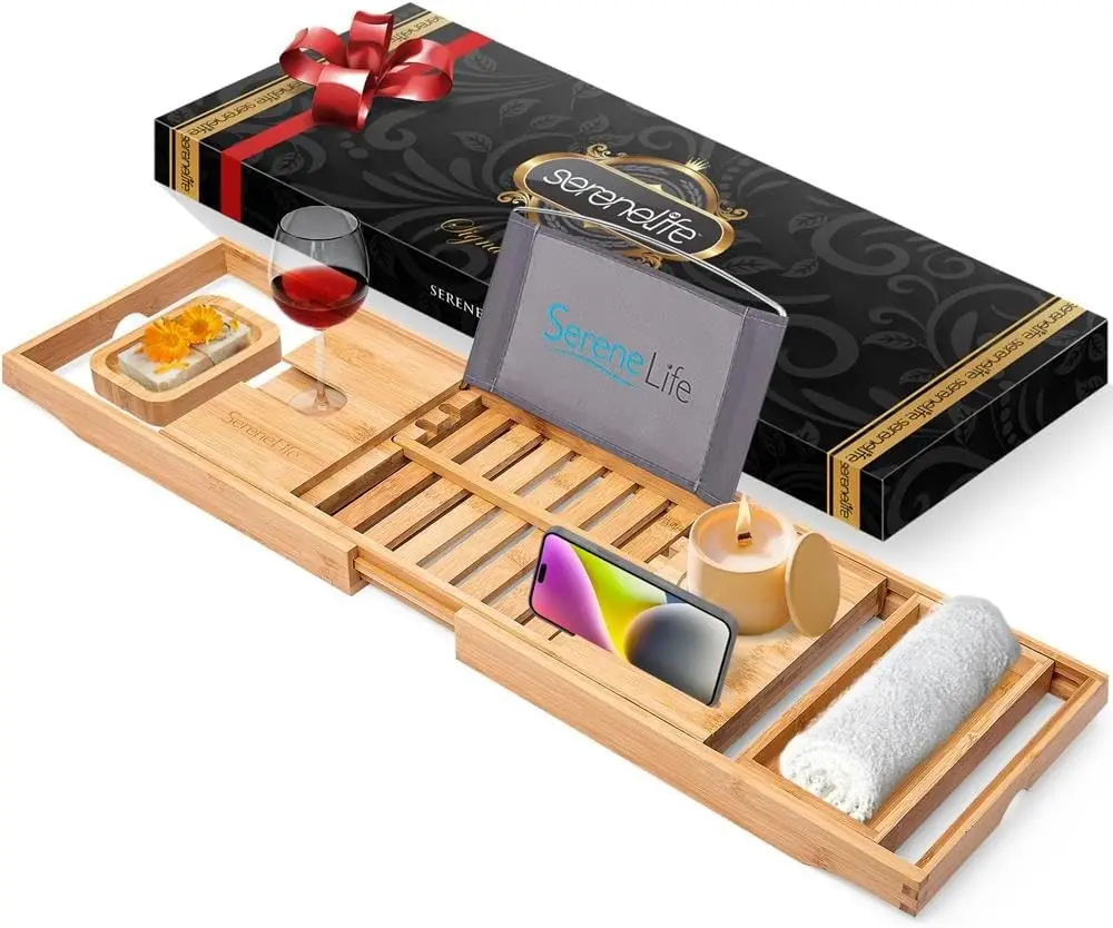 Bamboo Bathtub Caddy with Adjustable Tray & Gift Box, Natural Color
Bamboo Bathtub Caddy with Adjustable Tray & Gift Box, Natural Color
