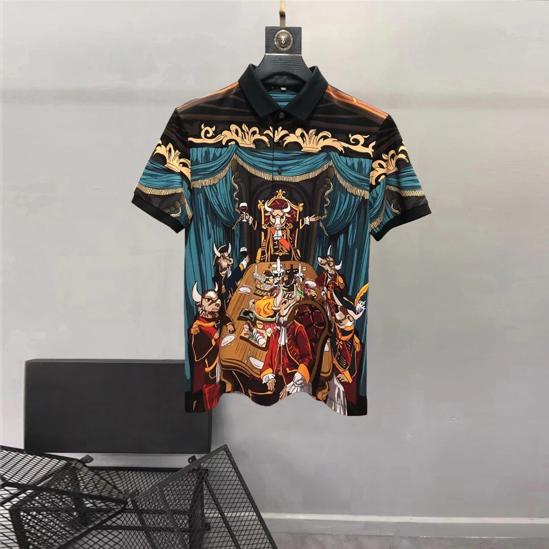 European and American men's wear summer 2022 new Short sleeve lapel palace retro print Fashion cotton T-shirt
European and American men's wear summer 2022 new Short sleeve lapel palace retro print Fashion cotton T-shirt