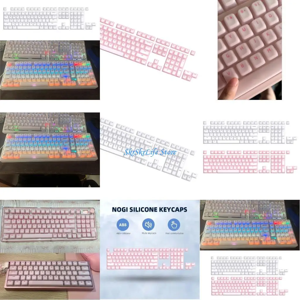 E65E 113 Backlit Jelly Theme Keycaps Comfortable Sublimation Finish Smooth Typing For Mechanical Keyboards