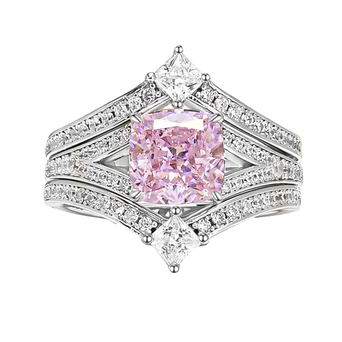 925 Sterling Silver Ring Women's Set Set Set with High Carbon Diamond Temperament Pink Diamond Ring Engagement Jewelry
925 Sterling Silver Ring Women's Set Set Set with High Carbon Diamond Temperament Pink Diamond Ring Engagement Jewelry