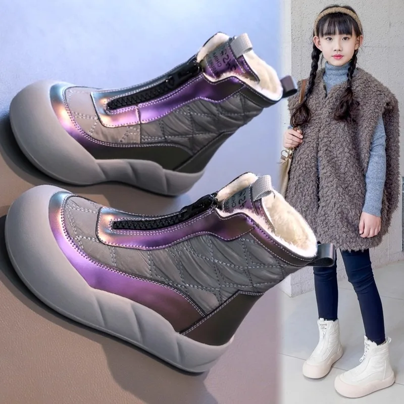 2025 New Winter Velvet Thickened Warm Children's Shoes Zipper Thick Bottom Cotton Shoes High Top Snow Boots Детская Обувь
2025 New Winter Velvet Thickened Warm Children's Shoes Zipper Thick Bottom Cotton Shoes High Top Snow Boots Детская Обувь