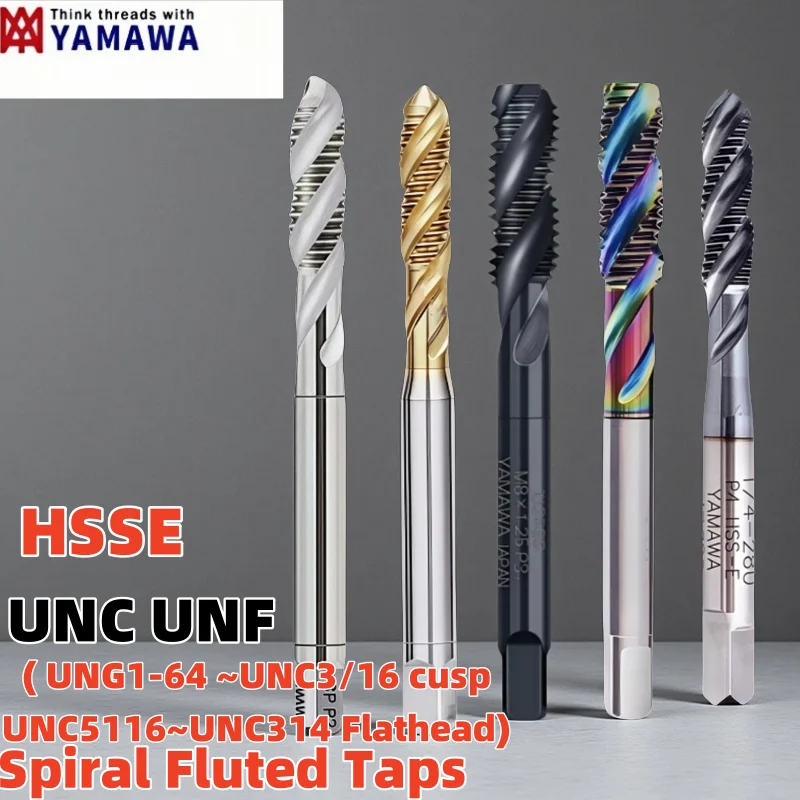 Japanese YAMAWA Spiral Fluted Tap UNC 1-64 2-56 3-48 4-40 5-40 6-32 8-32 3I16 10-24 12-24 1I4 5I16 3I8 Machine Screw Thread Taps
Japanese YAMAWA Spiral Fluted Tap UNC 1-64 2-56 3-48 4-40 5-40 6-32 8-32 3I16 10-24 12-24 1I4 5I16 3I8 Machine Screw Thread Taps