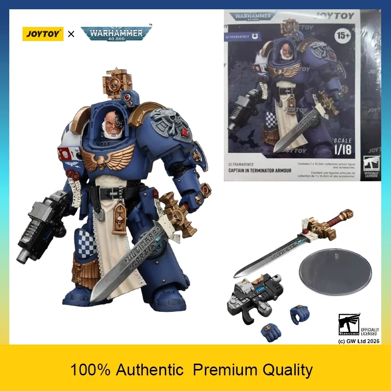 JOYTOY Warhammer 40K Ultramarines Captain in Terminator Armour JT4980 Articulated Collectible Action Figure 1/18 Scale
JOYTOY Warhammer 40K Ultramarines Captain in Terminator Armour JT4980 Articulated Collectible Action Figure 1/18 Scale