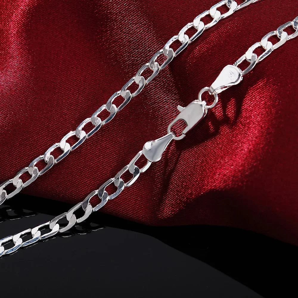 classic 925 Sterling Silver Necklaces Jewelry 16-30 Inches Exquisite width 4MM sideways Chain high quality Christmas Gifts
classic 925 Sterling Silver Necklaces Jewelry 16-30 Inches Exquisite width 4MM sideways Chain high quality Christmas Gifts