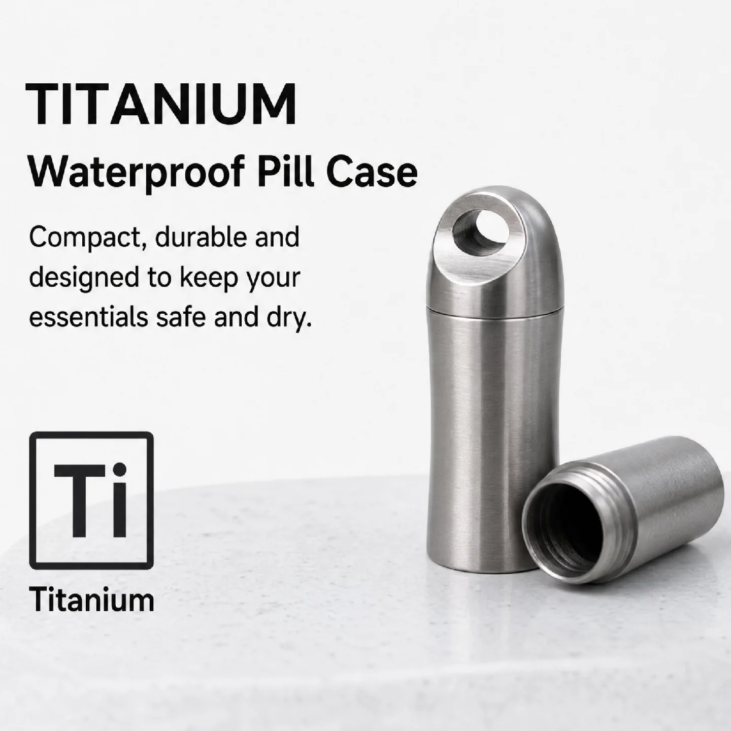 Tivosy Stonewashed Polished Pure Titanium Pill Holder Waterproof O-Ring Seal Mini Capsule Keychain Necklace Pendant
Tivosy Stonewashed Polished Pure Titanium Pill Holder Waterproof O-Ring Seal Mini Capsule Keychain Necklace Pendant