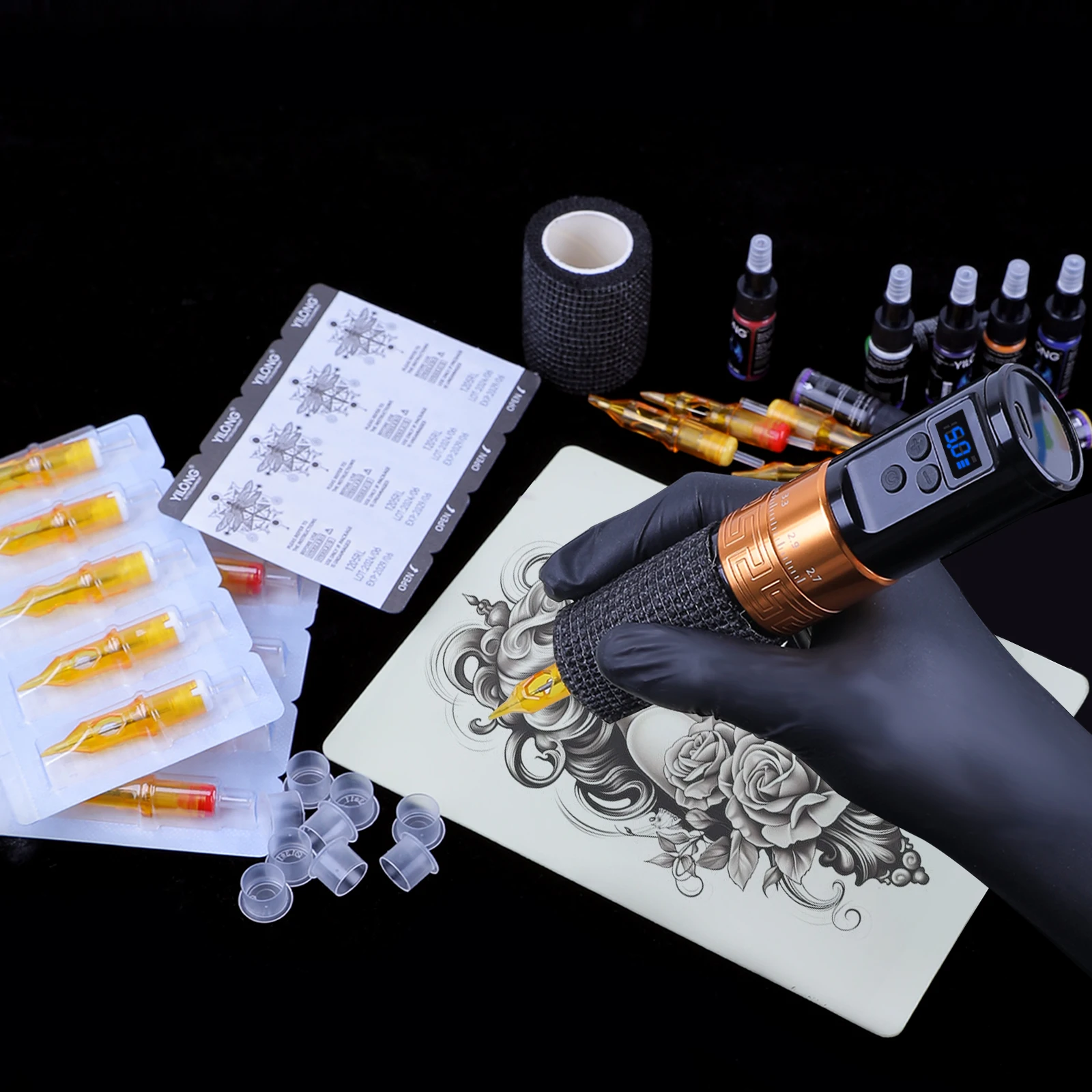 Tattoo Kit YILONG Complete Adjustable Stroke Wireless Rotary Pen Machine Set with 1300MAH Power Supply for Tattoo Aritist
Tattoo Kit YILONG Complete Adjustable Stroke Wireless Rotary Pen Machine Set with 1300MAH Power Supply for Tattoo Aritist