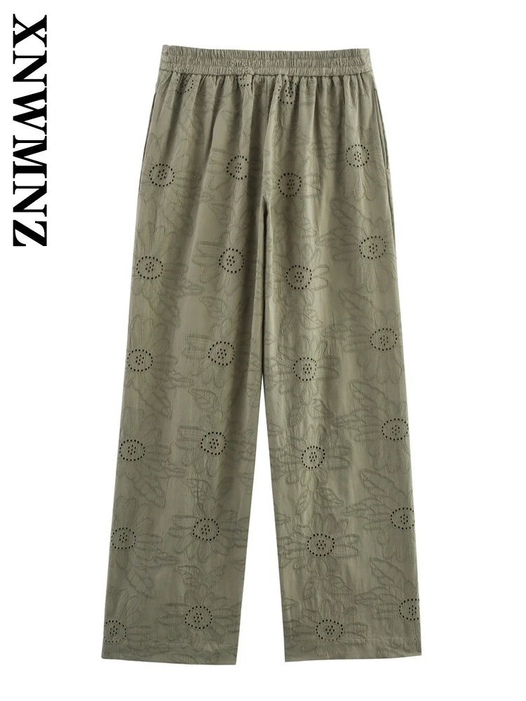 XNWMNZ 2025 Summer New Woman Simple Chic embroidery High Waist Vintage Spring Female Green Hollow Out Long Pants Fashion Floral
XNWMNZ 2025 Summer New Woman Simple Chic embroidery High Waist Vintage Spring Female Green Hollow Out Long Pants Fashion Floral