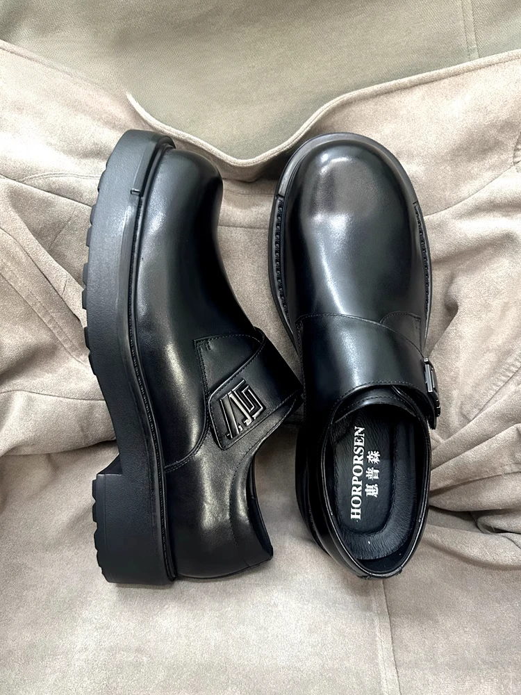 Spring and Autumn New Men's Business Casual Shoes Genuine Leather Thick Soled Round Toe British Formal Derby Shoes
Spring and Autumn New Men's Business Casual Shoes Genuine Leather Thick Soled Round Toe British Formal Derby Shoes