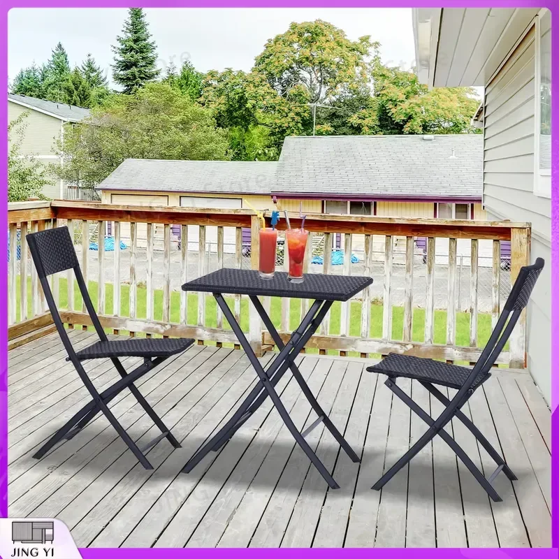 3PC Outdoor Bistro Set Folding Rattan Table and Chairs for Garden Patio Backyard Camping Travel Lightweight Portable
3PC Outdoor Bistro Set Folding Rattan Table and Chairs for Garden Patio Backyard Camping Travel Lightweight Portable