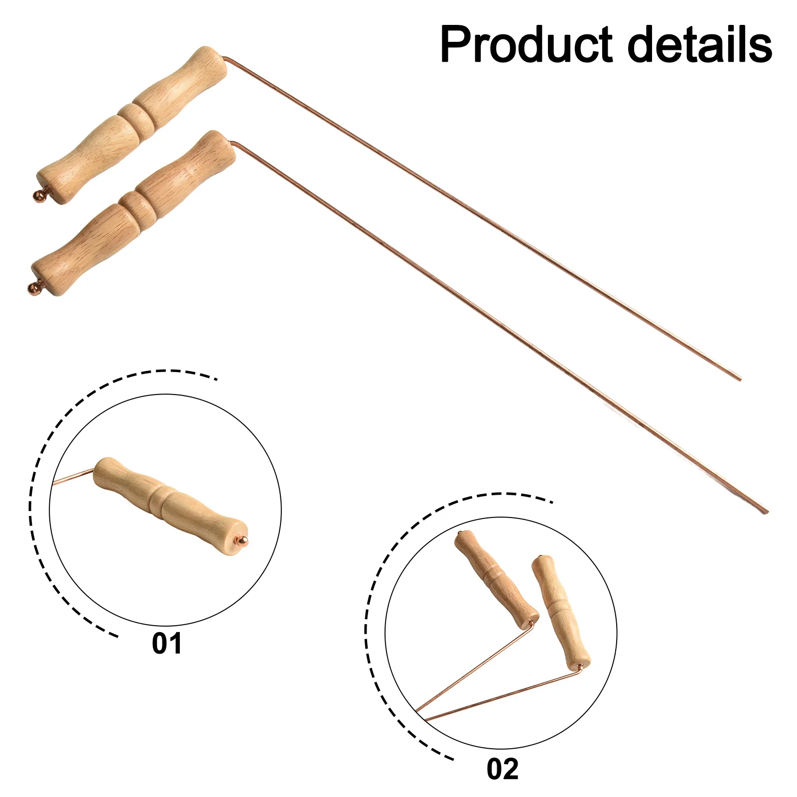 2pcs 99.9% Copper Dozing Rods Rotary Tools For Divination Tools With Wooden Handle Water Treasure Divination Tools
2pcs 99.9% Copper Dozing Rods Rotary Tools For Divination Tools With Wooden Handle Water Treasure Divination Tools