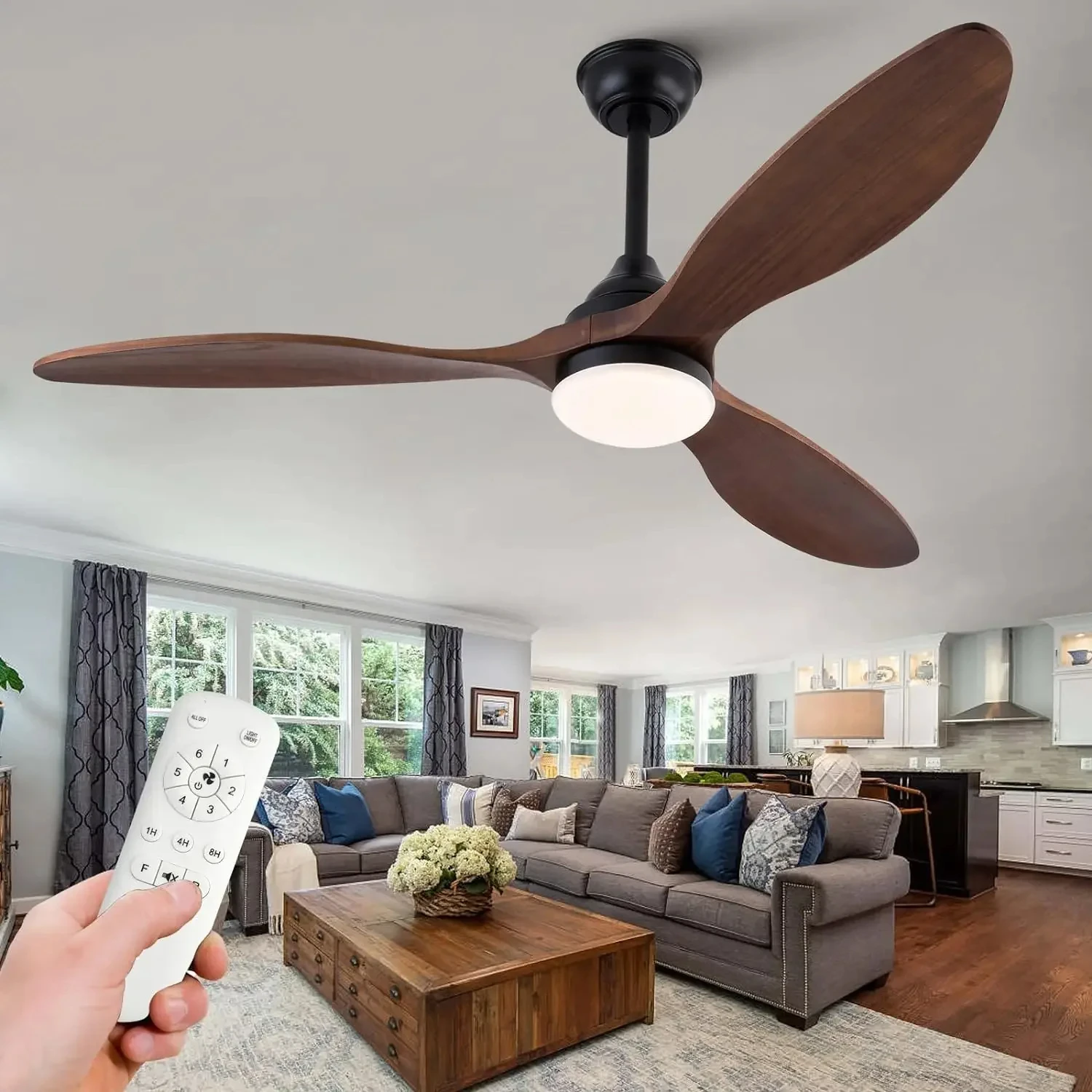 42 52 60 70 inch solid wood LED ceiling fan with light strip remote control bedroom living room modern office 3-leaf ceiling fan
42 52 60 70 inch solid wood LED ceiling fan with light strip remote control bedroom living room modern office 3-leaf ceiling fan