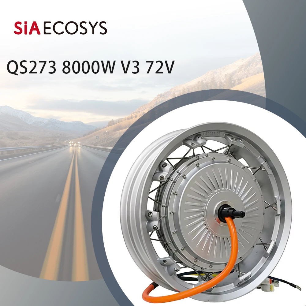QSMOTOR 273 High-Speed E-Motorcycle Spoke Hub Motor 8000W V3 72V with 17x4.25 Inch Moped Wheel Rim 120kph
QSMOTOR 273 High-Speed E-Motorcycle Spoke Hub Motor 8000W V3 72V with 17x4.25 Inch Moped Wheel Rim 120kph