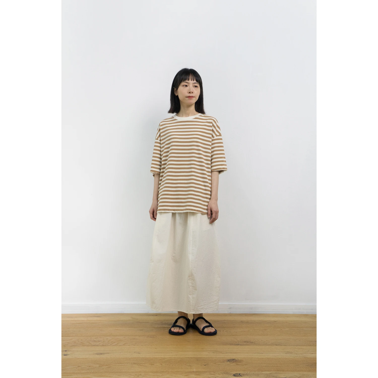 Loose Fit Striped T-Shirt round Neck Short Sleeve Long Viscose Cotton Casual Summer Top for Women Wheat Wheat Brand
Loose Fit Striped T-Shirt round Neck Short Sleeve Long Viscose Cotton Casual Summer Top for Women Wheat Wheat Brand