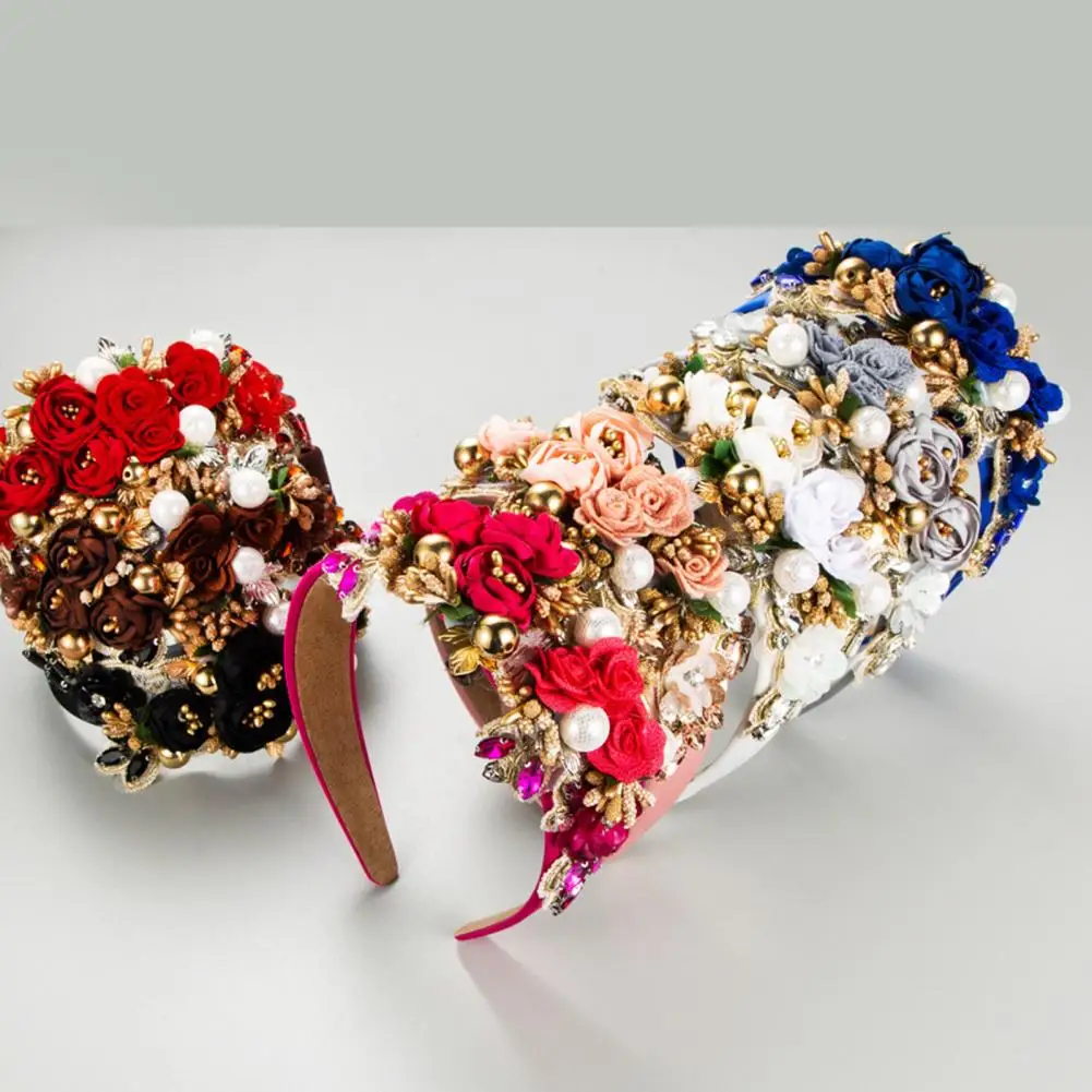 Luxurious Women Hair Accessory Vintage Luxury Women's Hair Hoop with Fake Flower Faux Pearl Rhinestone Decor Wide for Colorful
Luxurious Women Hair Accessory Vintage Luxury Women's Hair Hoop with Fake Flower Faux Pearl Rhinestone Decor Wide for Colorful