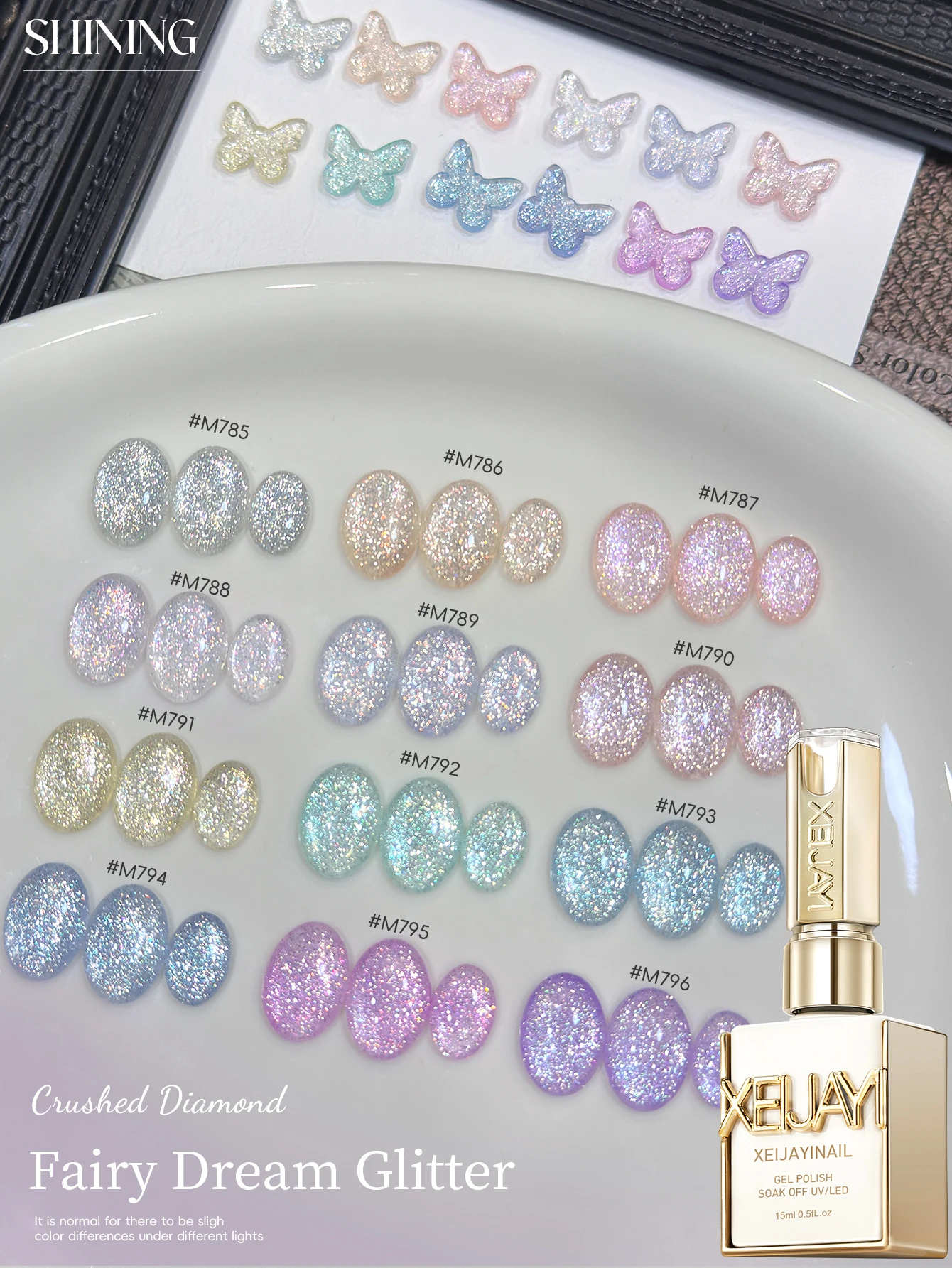 XEIJAYI 12pcs 15ml colorful Laser Flash Gel Nail Polish Set Starter Pure Soak Off No Wipe Nail Gel Polish Suitable
XEIJAYI 12pcs 15ml colorful Laser Flash Gel Nail Polish Set Starter Pure Soak Off No Wipe Nail Gel Polish Suitable