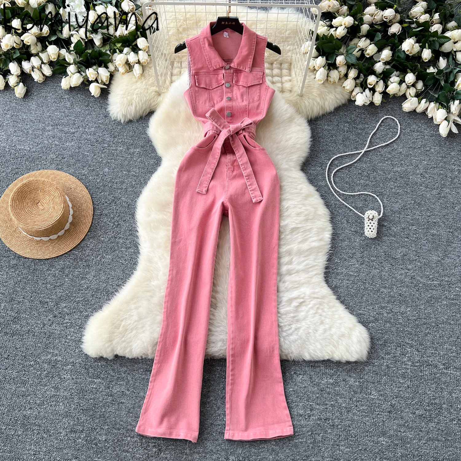 Bandage Tunic Jumpsuits Turn Down Collar Jumpsuit Woman Denim Women Pants Summer Chic One Pieces Metal Buckle Ropa Mujer
Bandage Tunic Jumpsuits Turn Down Collar Jumpsuit Woman Denim Women Pants Summer Chic One Pieces Metal Buckle Ropa Mujer