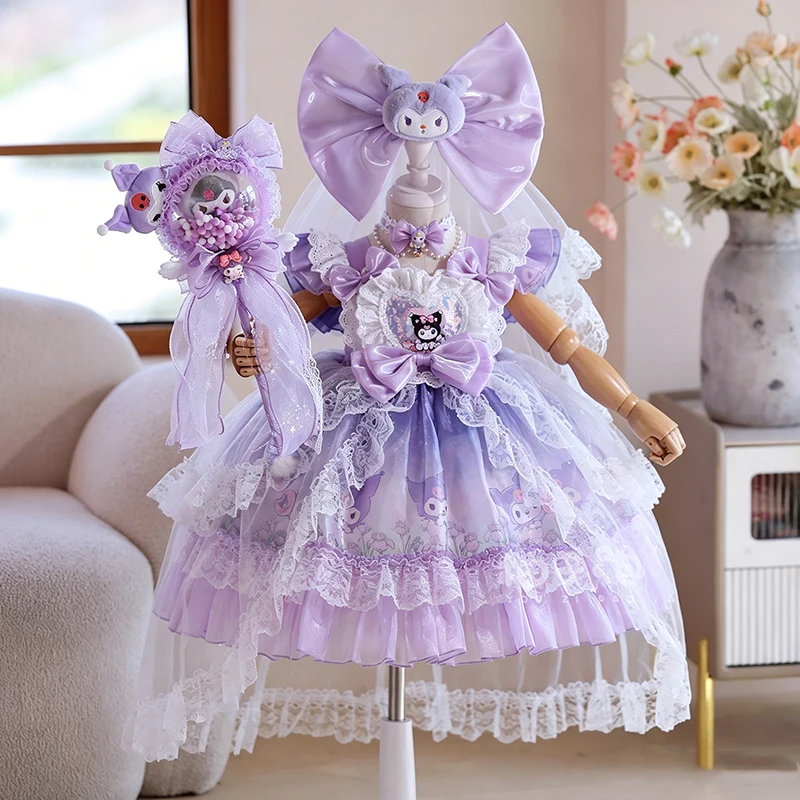 Anime Kuromi Girl Lolita Princess Dress Bow Decoration Party Dress Ruffled Tutu Skirt Layered Dress Ball Gown Festival Gift
Anime Kuromi Girl Lolita Princess Dress Bow Decoration Party Dress Ruffled Tutu Skirt Layered Dress Ball Gown Festival Gift