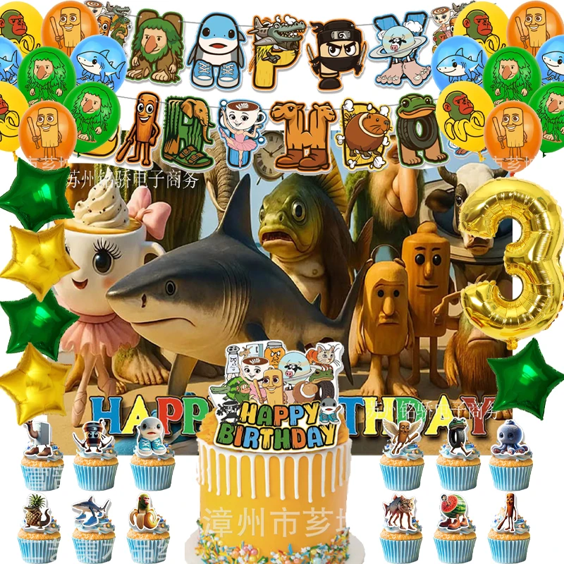 Tralalero Tralala Party Decoration Tungtung Sahur Brainrot Cute Birthday Gender Reveal Baby Shower Cake Topper Balloons Backdrop
Tralalero Tralala Party Decoration Tungtung Sahur Brainrot Cute Birthday Gender Reveal Baby Shower Cake Topper Balloons Backdrop