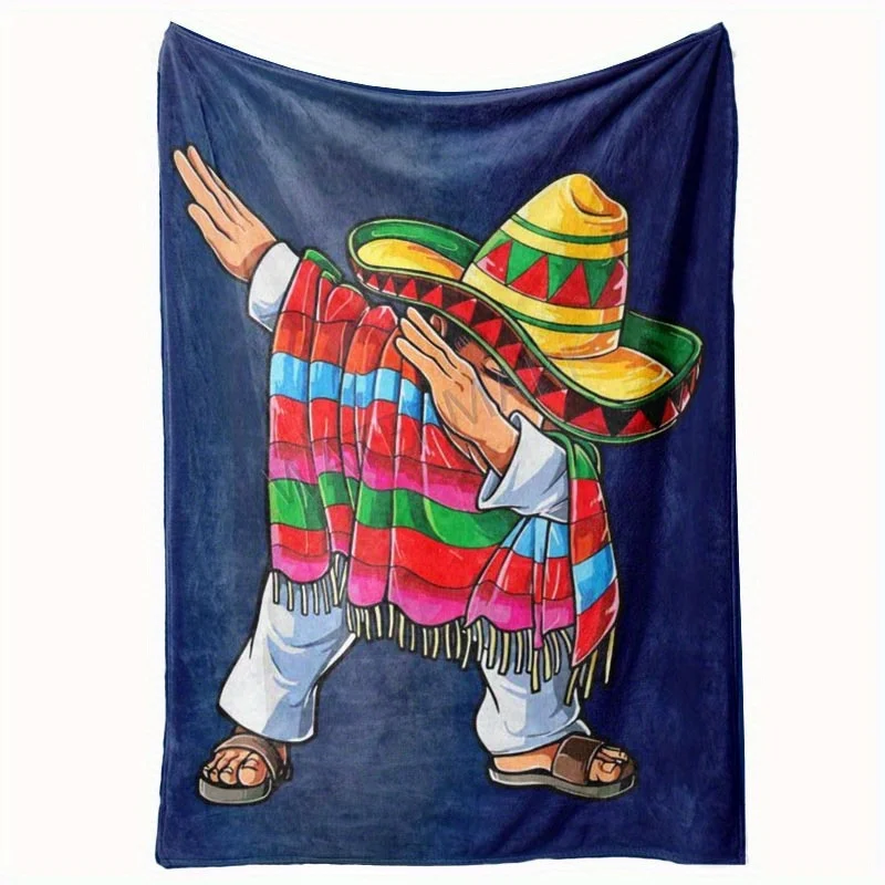 1pc Festive Cinco De Mayo Flannel Blanket Vibrant Mexican Poncho Design, Machine Washable, Sofa Blanket 150x200cm
1pc Festive Cinco De Mayo Flannel Blanket Vibrant Mexican Poncho Design, Machine Washable, Sofa Blanket 150x200cm