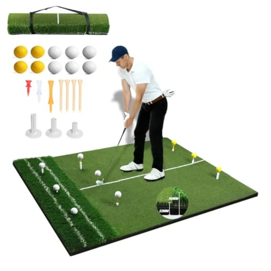 Golf Hitting Mat, Golf Mat for Practice Indoor/Outdoor, High-Elasticity Artificial Turf Mat, Portable Golf Swing Training Mat f
Golf Hitting Mat, Golf Mat for Practice Indoor/Outdoor, High-Elasticity Artificial Turf Mat, Portable Golf Swing Training Mat f